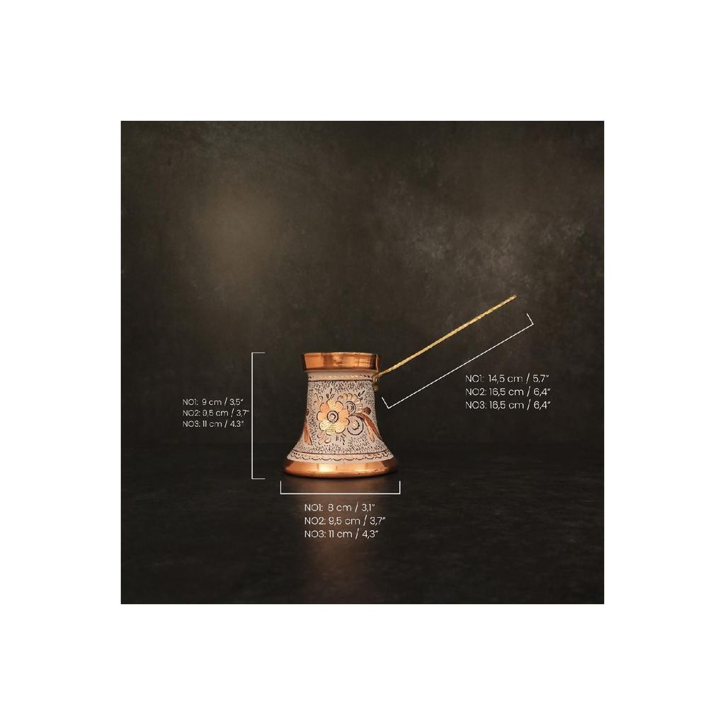 Вышитый вручную луженый толстый медный кофейник ручной работы