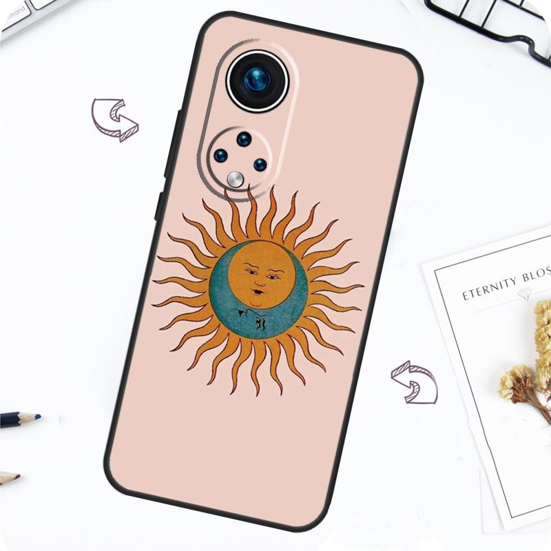 Винтажный Чехол Луна и Солнце Звезды Для Honor Magic 7 Lite 5 6 Pro Honor 200 50 70 90 Lite X8b X9a X8a X8 X9 X9c X9b Чехол