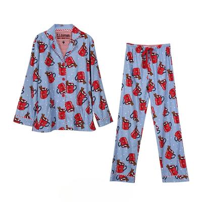 Женский хлопковый пижамный костюм с длинным рукавом, однобортный, женская пижама, 2 шт. с брюками, удобные карманы, пижама Feminino