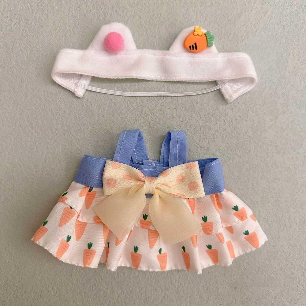 20CM Doll Clothes Multicolor Hairband Suspender Gift Cap Dress Suit Cotton Stuffed Doll