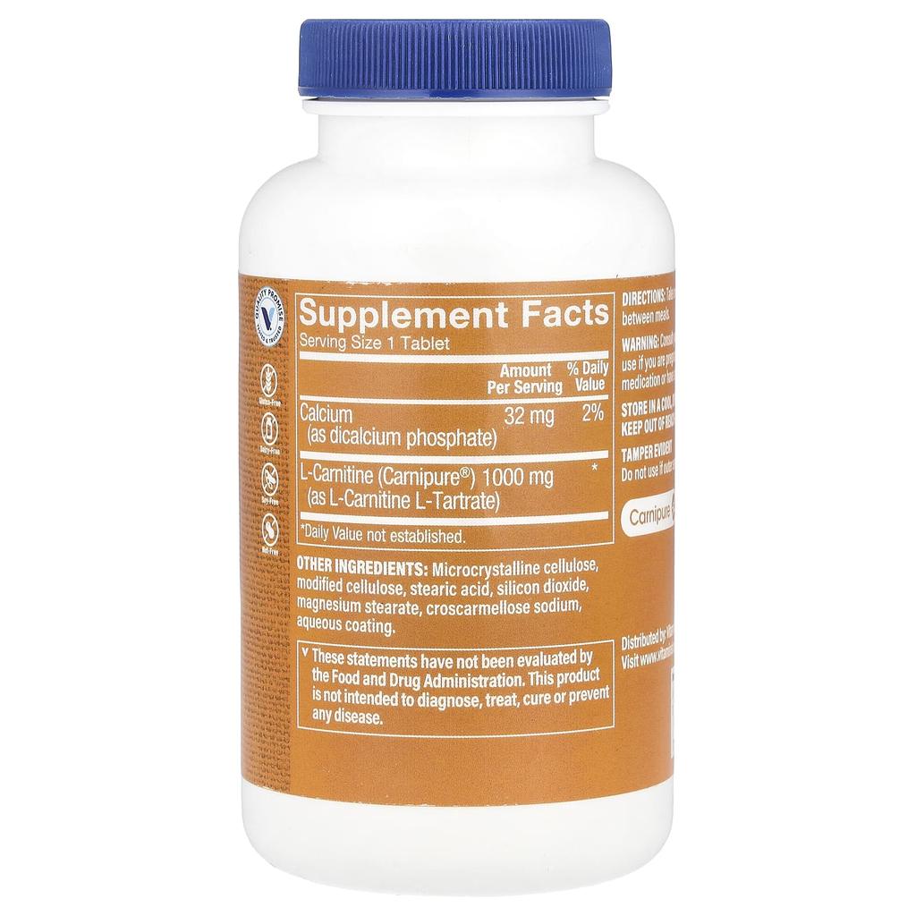 The Vitamin Shoppe, Carnipure® l-Carnitine, 1,000 mg, 100 tablets