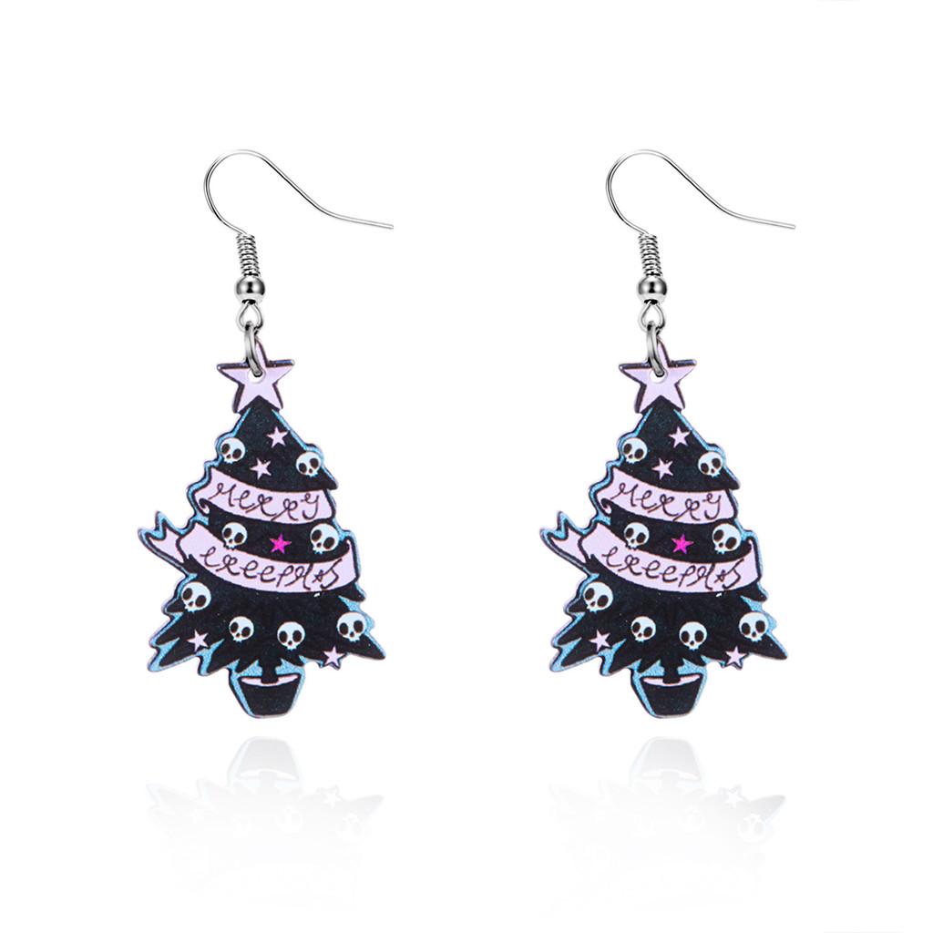 Acrylic Geometric Ghost Dangle Earrings With Electroplated Finish For Stylish Women