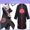 Костюм Косплей Наруто Акацуки Учиха Итачи Халат Накидка Плащ Мягкий Материал Ткань