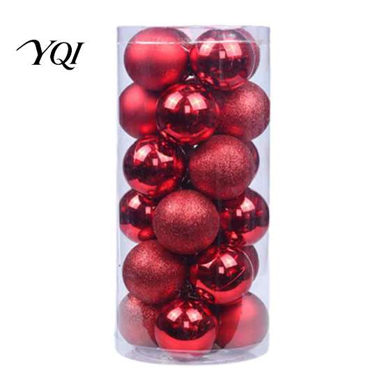 Glossy Matte Glitter Baubles 24 Pcs Small Christmas Ball Ornaments, Mini Shatterproof Plastic Decorations Xmas Tree Hanging Decoration for Holiday