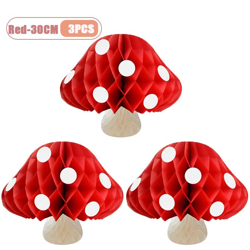 Mushroom Honeycomb Ball Ornament Hangable Decoration For Party Wedding Easter Christmas Home Nursery And Festive Scene Decor