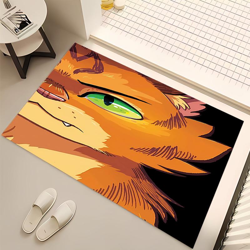 1pc Warrior Cats Print Area Rug - Soft, Washable Non-Slip Indoor Mat, Living Room, Home Office Decorative Rug,Office Decorative