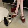 Женские туфли-лодочки на среднем каблуке, весенние новинки, с острым носком, в стиле ретро, темпераментные туфли Мэри Джейн
