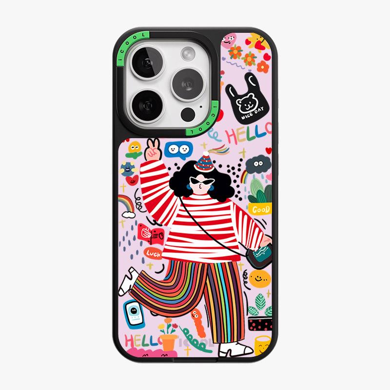 PC hard case replaceable back plate Magsafe magnetic suction iPhone15 summer mobile phone case Apple 14 heat dissipation protective case