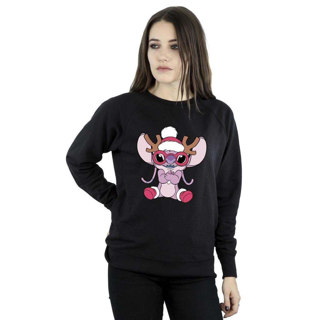 Disney Womens/Ladies Lilo & Stitch Angel Reindeer Sweatshirt