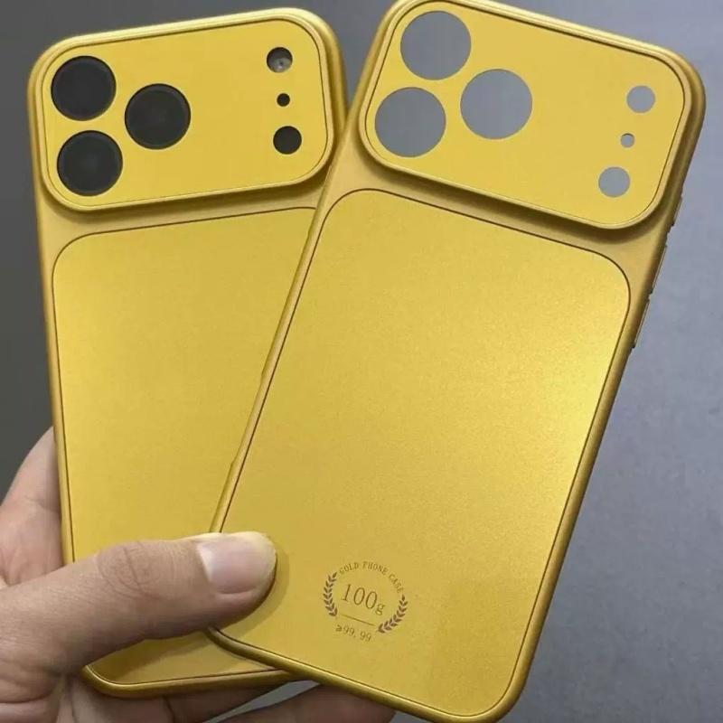 Роскошный ретро-чехол золотого цвета с магнитами для iPhone 17 16 15 14 13 Pro Max Для беспроводной зарядки Magsafe Глянцевая крышка с большим окном
