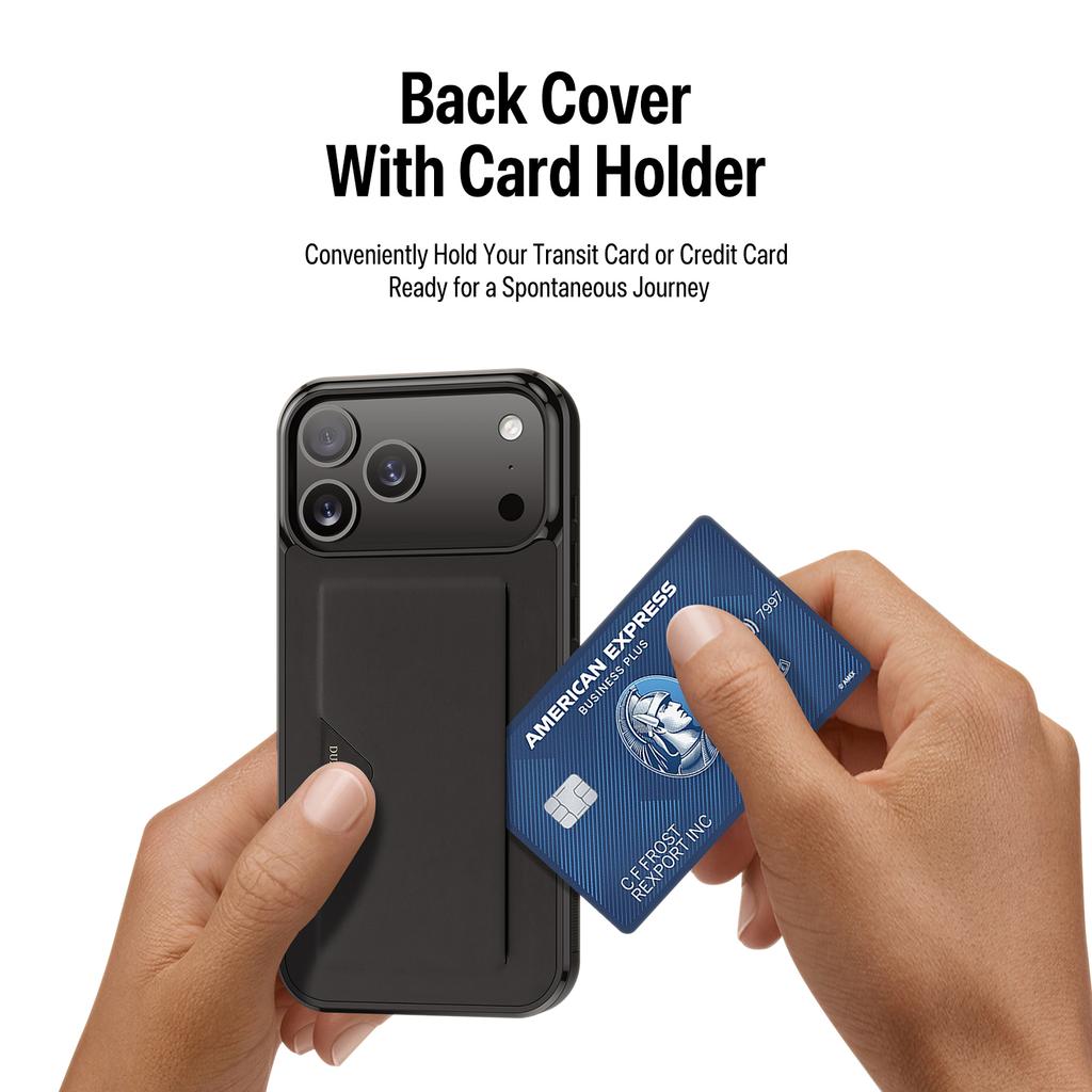 Чехол для iPhone 17 Pro DUX DUCIS Серия Pocard Держатель для карт Кожа+ПК+ТПУ Чехол для телефона