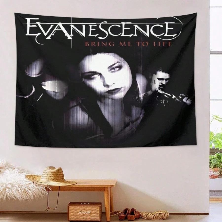 1 шт. Настенный гобелен рок-группы Evanescence для спальни, гостиной, крутые вещи для комнаты, большой размер, полиэстер, 2D-печать, вещи для спальни,