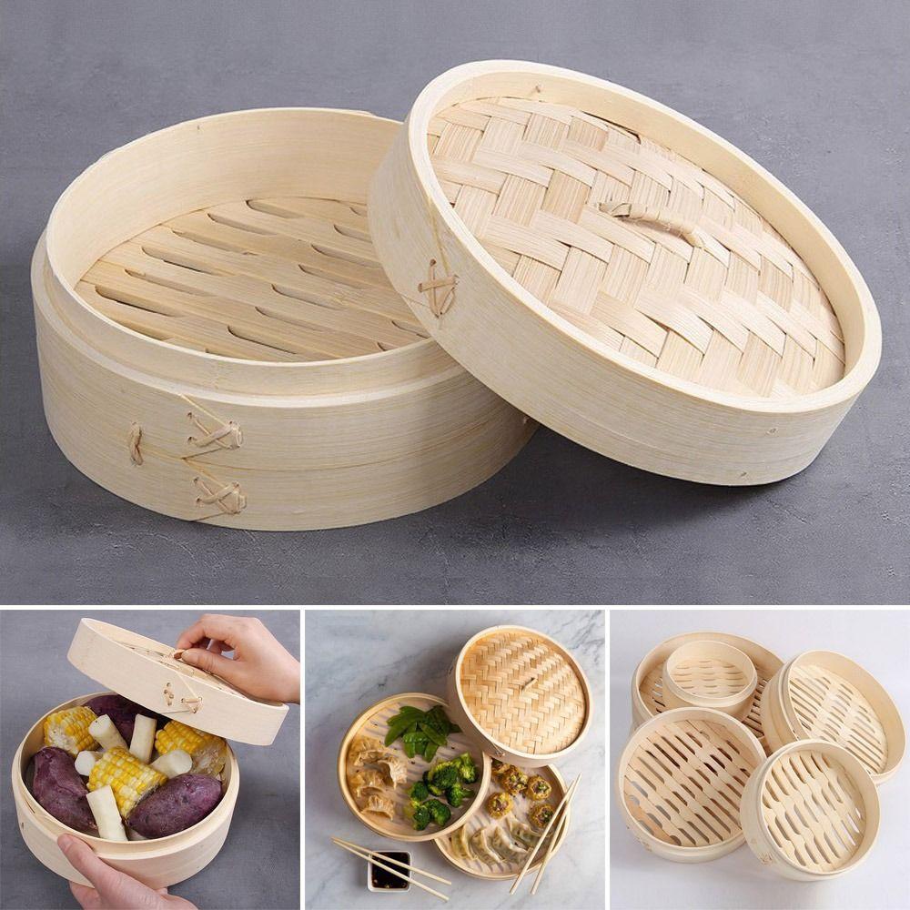 Chinese Steamer Bamboo Steamer with Lid Steamer Basket Natural Basket Bamboo Steamer Kitchen