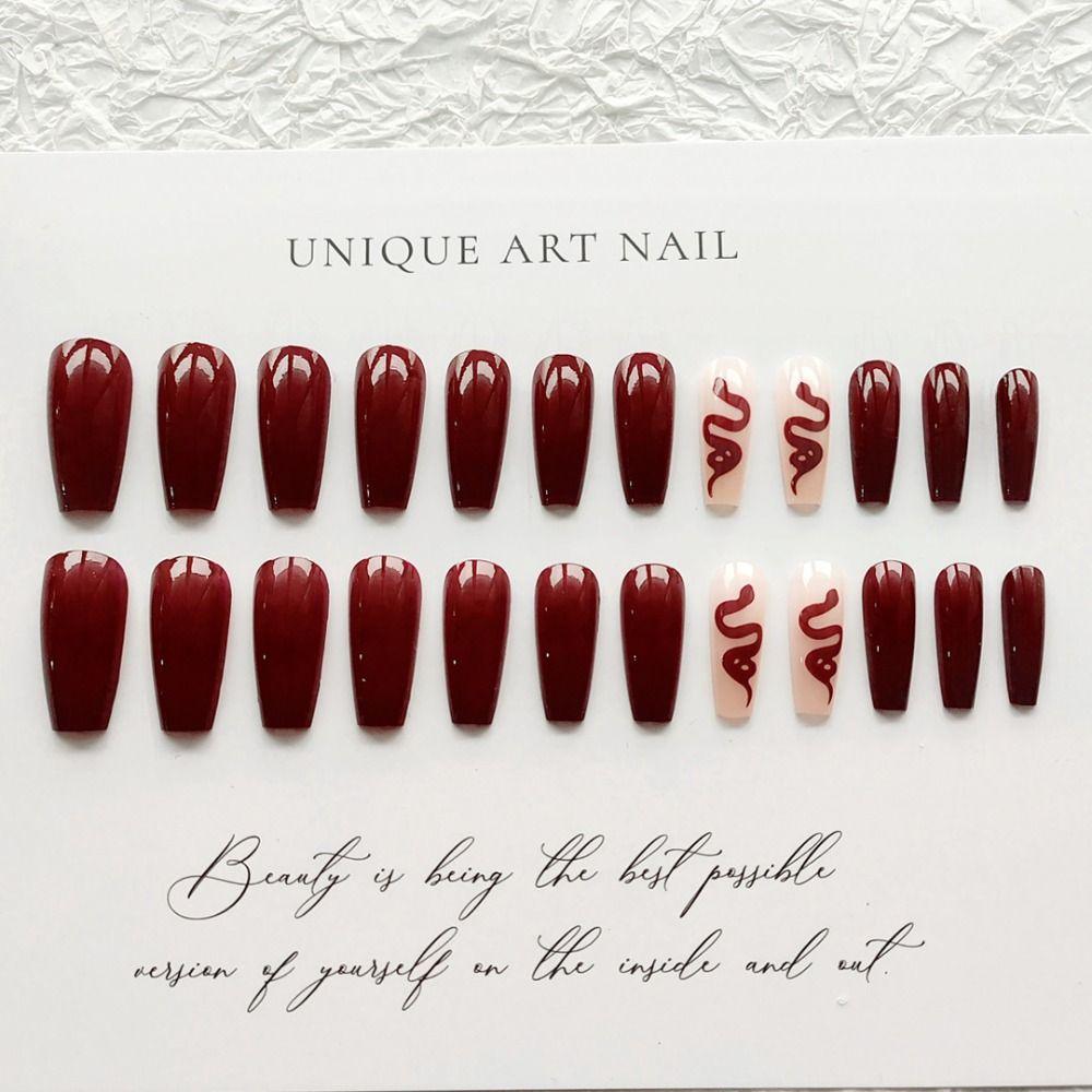 Full Cover French Fake Nails Wearable Manicure T-shape Nail Tips Ballerina False Nail  Girl