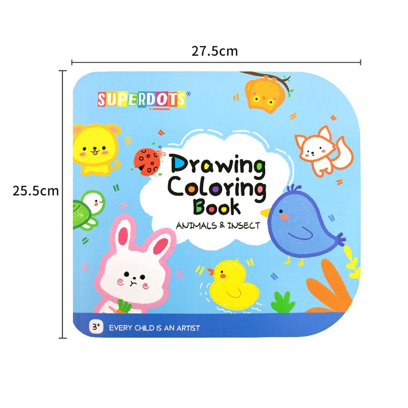 Coloring Activity Book 25 Sheets Draw With Washable Dot Markers Color Pens Kids Drawing Book