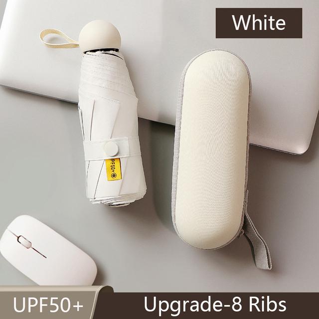 Мини-зонт с 8 ребрами, портативный карманный капсульный зонт, защита от солнца, УФ-складной зонт, зонтик с коробкой