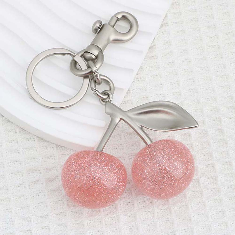 3D Crafts Cherry Keychain Ornaments Cherry Charms Fashion Car Keyring  Lady/Women