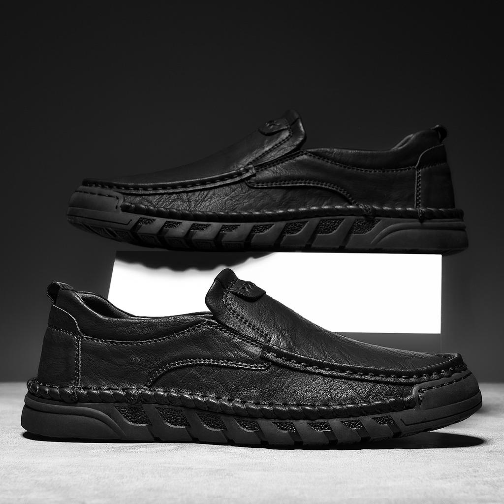 Fashion Genuine Leather Loafers for Men Comfortable Casual Shoes Breathable Male Driving Footwear Moccasin Non-Slip Walking Hiking Shoes