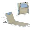 Set of 2 Beach Mats, Adjustable, Foldable, 124L x 53W x 37-50H cm, Beige