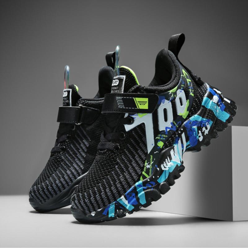 Детская спортивная обувь для мальчиков, кроссовки для бега, повседневные кроссовки, дышащая детская модная обувь, легкая обувь