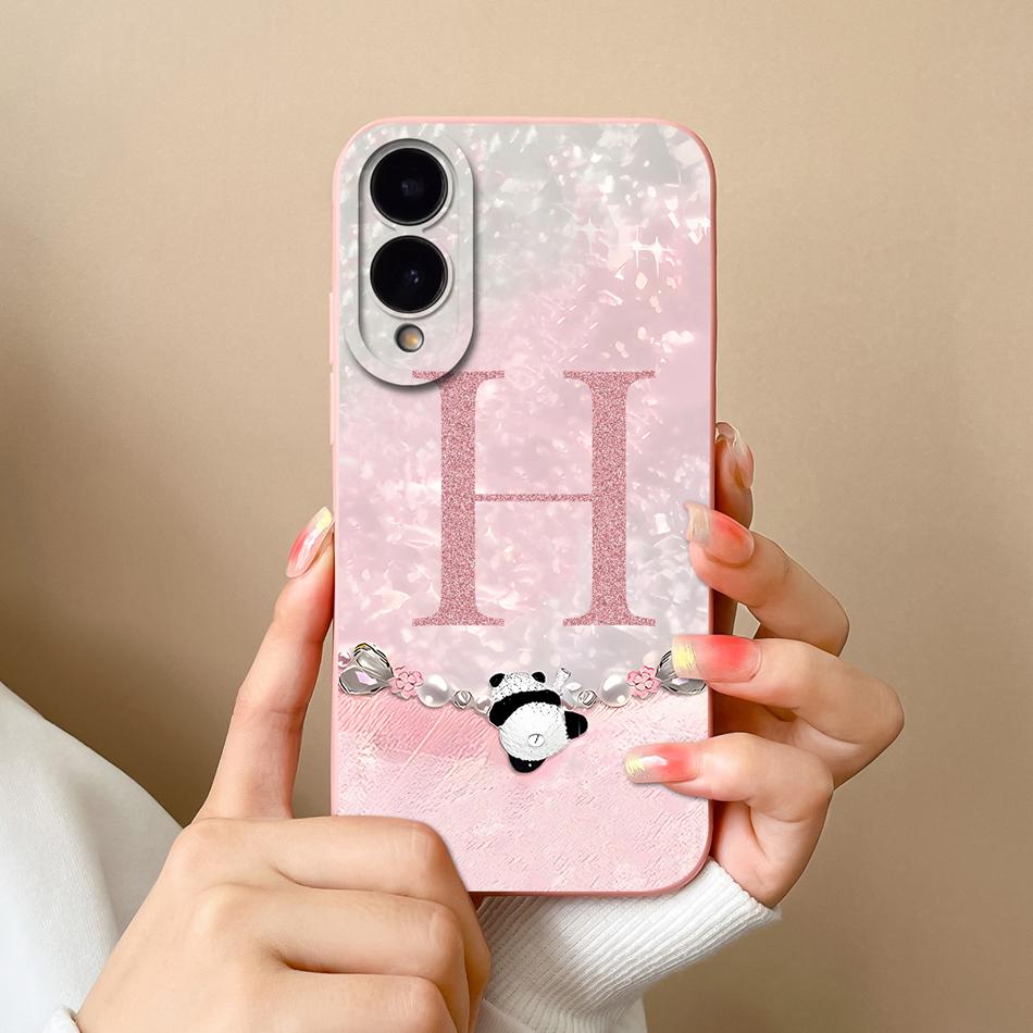 For Samsung Galaxy S25 Edge Case Cute Panda Letters Funda For Samsung S 25 Edge Full Protection Bumper Shockproof Back Cover