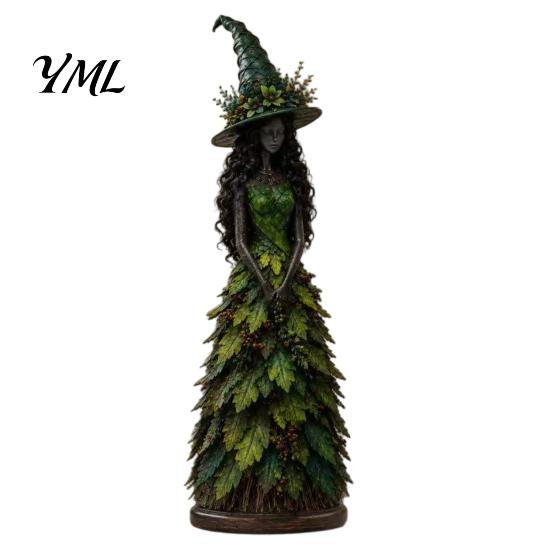 Seasonal Witch Themed Gifts Autumn Figurine, Halloween Statue, Fall Tabletop Decor, Shelf Decoration Festive Centerpieces for Mantel Fireplace Tiered