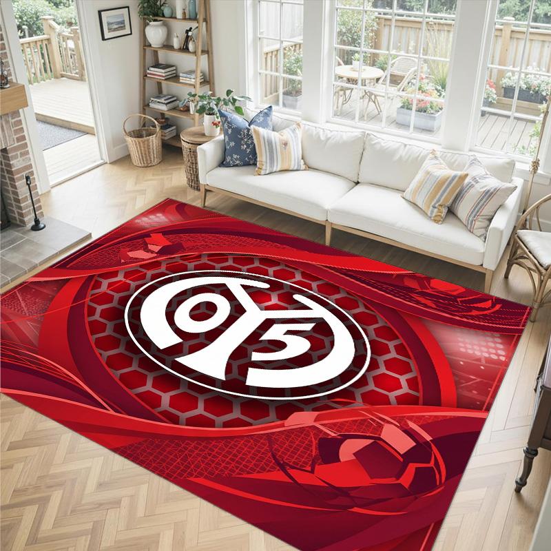 Mainz FC Design Crystal Velvet Carpet Cozy Non?Slip Printed Rug For Bedroom Living Room Entrance
