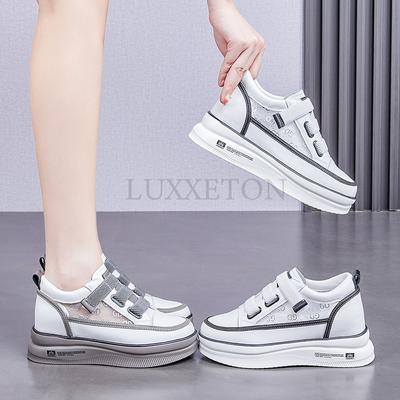 Кроссовки из натуральной кожи, спортивная женская обувь, новые туфли на плоской подошве, легкая повседневная обувь для путешествий, сандалии на платформе, дышащие