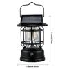 Solar Powered Outdoor Camping Lantern with Knob Portable Tent Light Dimmable Hanging Retro Lantern for Hiking Emergency