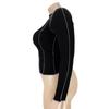 Модные женские топы больших размеров с однотонными рукавами и обратным краем с цветочным узором