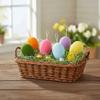 Flocking Design Easter Egg Ornament Colorful Flocking Handmade Craft  Craft Display