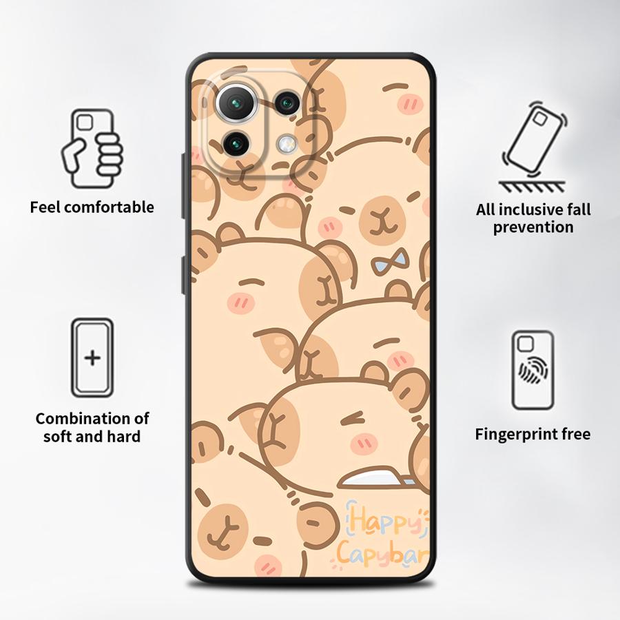 Чехол для телефона Funda для Xiaomi Mi 12 12T Pro 10T 13 Lite 14 12X 11 11T 15 Pro Милая Капибара