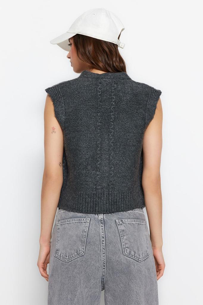 Women's Elegance Style Sweater Stone Soft Textured Knitwear Vest