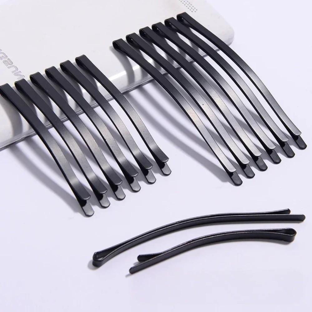 6/12Pcs 6.5/8.5CM Black Hair Clips Arc-shaped Barrette New Hairpins Headdress