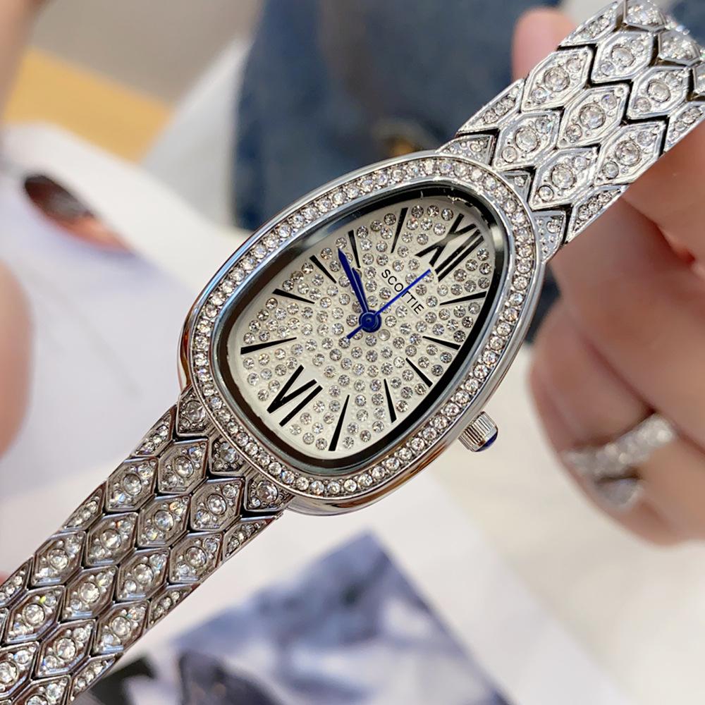 Snake Watch Snake Head Women'S Watch Gypsy Star With Diamonds And Steel Belt Supply Exquisite High-End Waterproof Women'S Watch
