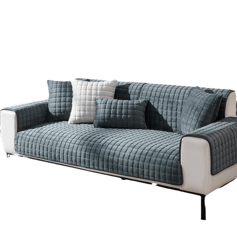 Универсальная плюшевая подушка для дивана на все четыре сезона, плюшевая кожа, нескользящая, утолщенная подушка, простой современный всеобъемлющий чехол на диван