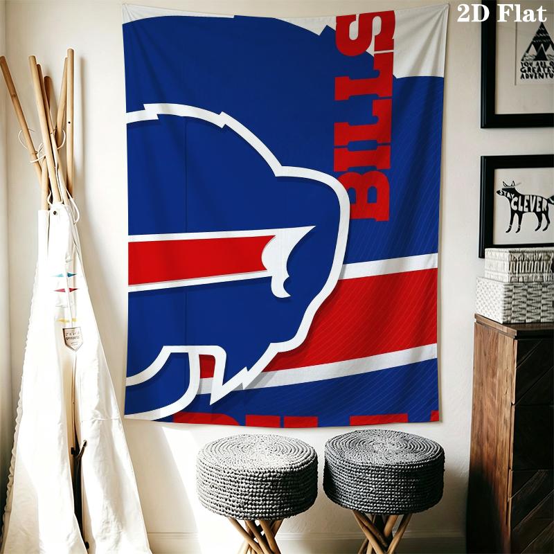 Buffalo Bills Wall Tapestry Aesthetic Wall Hanging Printed Fabric Blanket Decorative Tapestries for Bedroom Living Room Home Decor