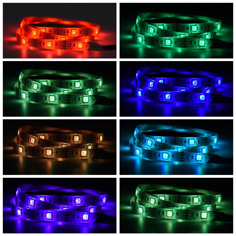 DC 5V USB Светодиодная лента 5050 RGB Водонепроницаемая Гибкая Светодиодная для Подсветки Задней Панели Телевизора 2м 60 Светодиодов