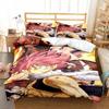 3D Anime Fairy Tail Bedding Set Bed Three-piece Set Duvet Cover Single Double Bed Queen Size Duvet Cover Set Adult Boys Bedroom