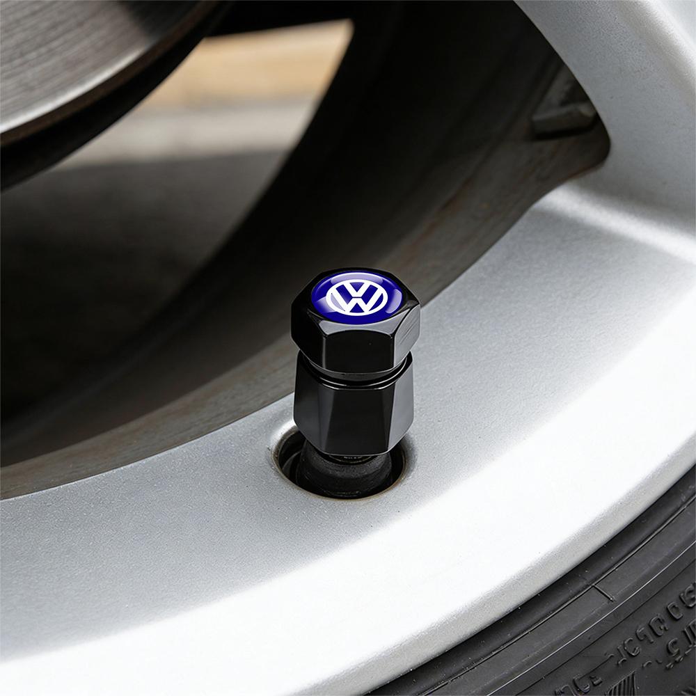 W1523D Metal Car Wheel Tire Valve Stem Caps Exterior Accessories For Volkswagen VW R Polo Passat Rline Golf 4 5 6 Tiguan Jetta GTI