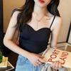 Бесшовные кофточки для женщин, укороченные топы для фитнеса, летние тонкие элегантные сексуальные универсальные повседневные цельные нижнее белье из ледяного шелка, топы на бретелях