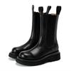 Fashion High Quality Black Leather Ankle Boots Fashion Designer Thick Sole Chunky Heel Platform Boots Anti-slip Chelsea Boots for Women