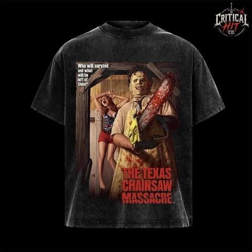 Texas Chainsaw Massacre Leatherface Horror Vintage Washed T-Shirt Movie Gift
