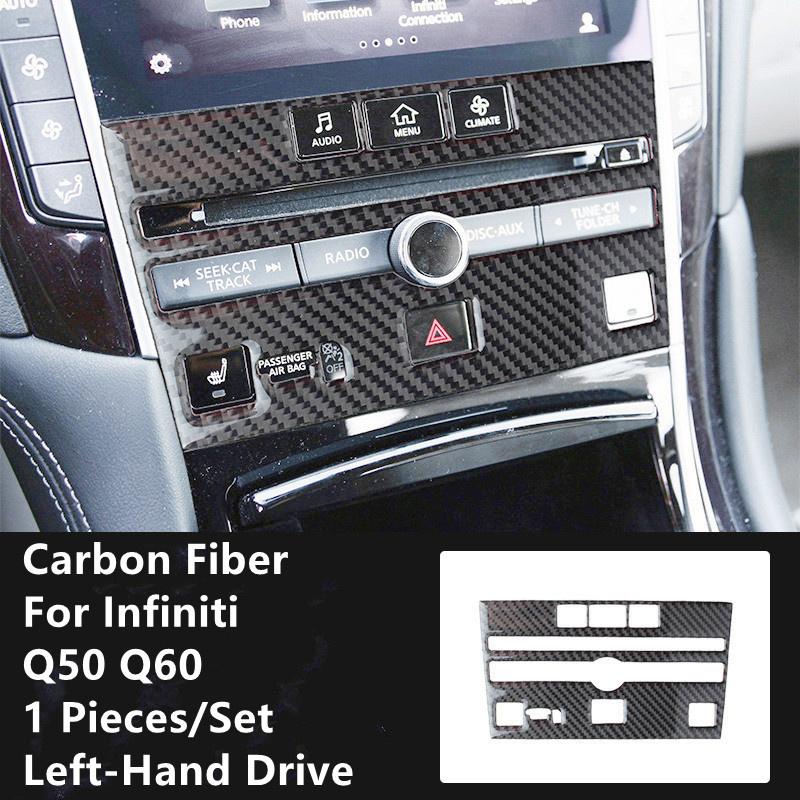 Углеродное волокно, модификация салона автомобиля, накладка, полоски, декоративные наклейки для Infiniti Q50 Q60, внутренний Стайлинг автомобиля