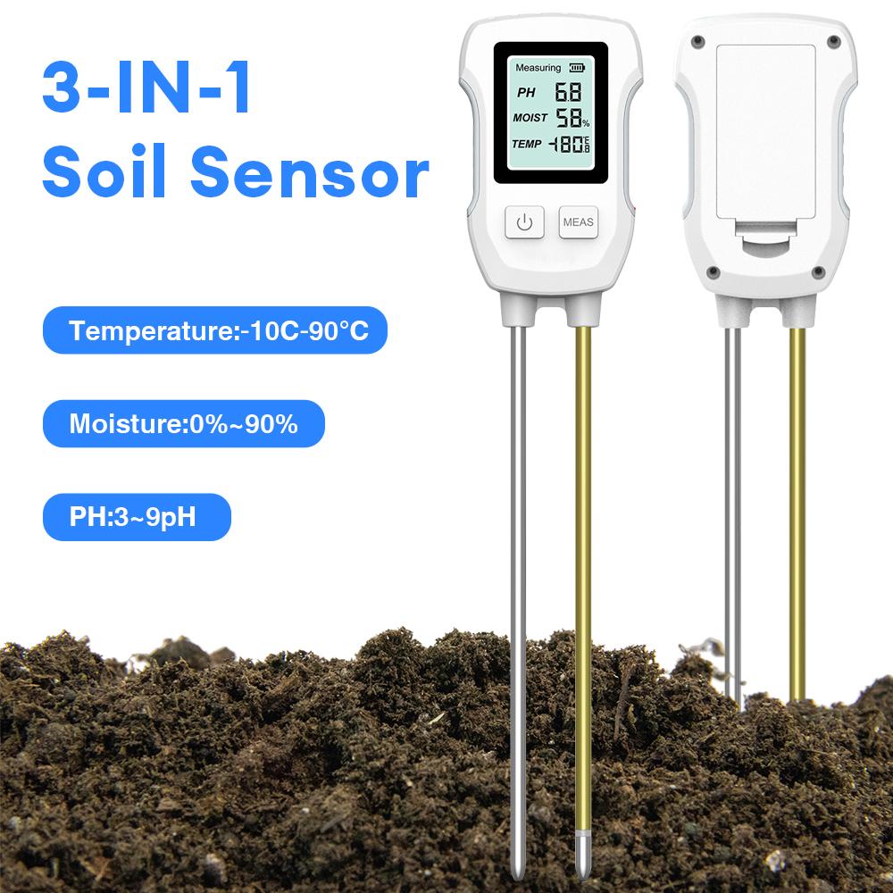 2/3/3/5/6 in 1 Digital Soil Tester Multifunctional Soil Fertility pH Temperature Sunlight Moisture Light Meter Soli Analyzer