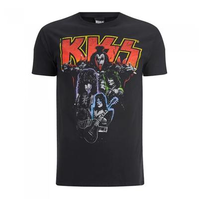 Kiss Неоновая хлопковая футболка унисекс для взрослых