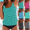 2023 European & American Plus Size Sexy Print Tankini with Split