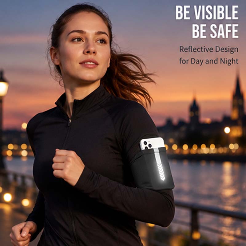 Sport Armband For Mobile Running Bracelet Phone Holder Reflective Elastic Arm Pouch 6