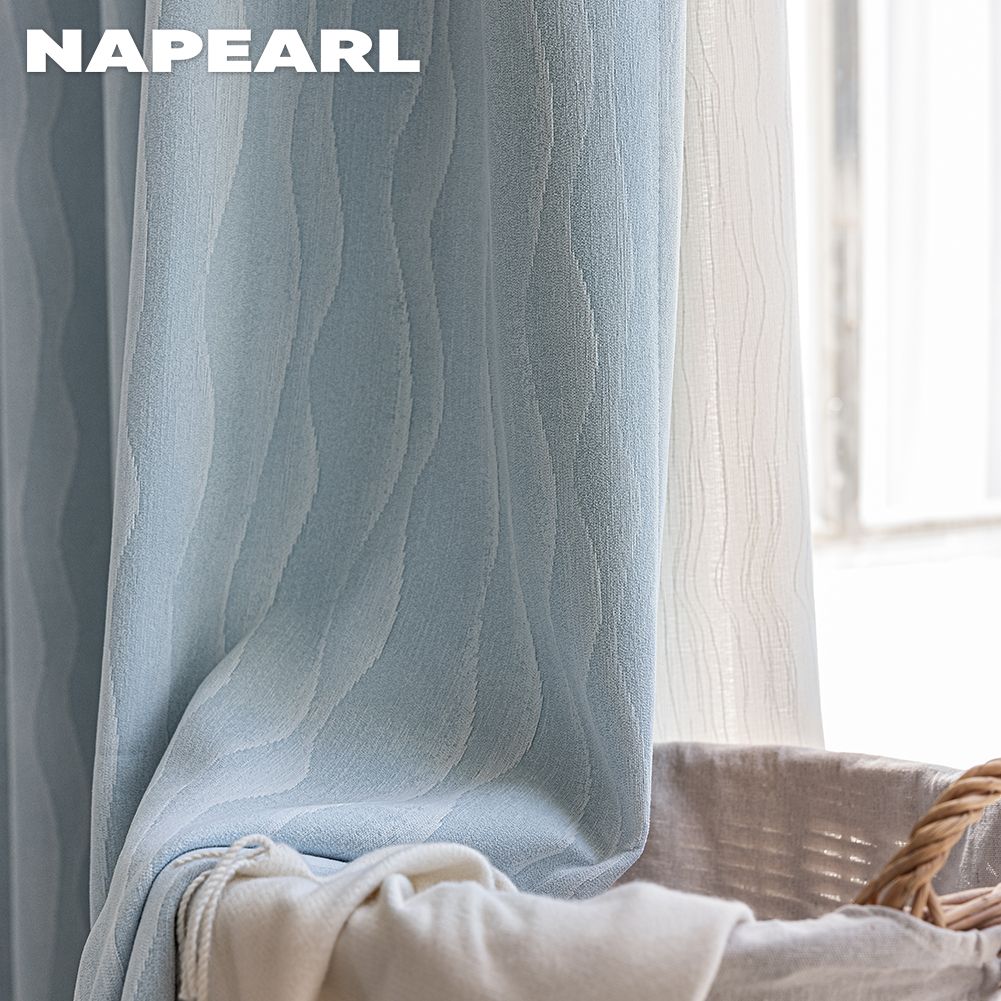 1 шт. NAPEARL Элегантная однотонная светонепроницаемая штора Двусторонняя жаккардовая из шенилла Толстые шторы для спальни, гостиной, балкона, окна для домашнего декора