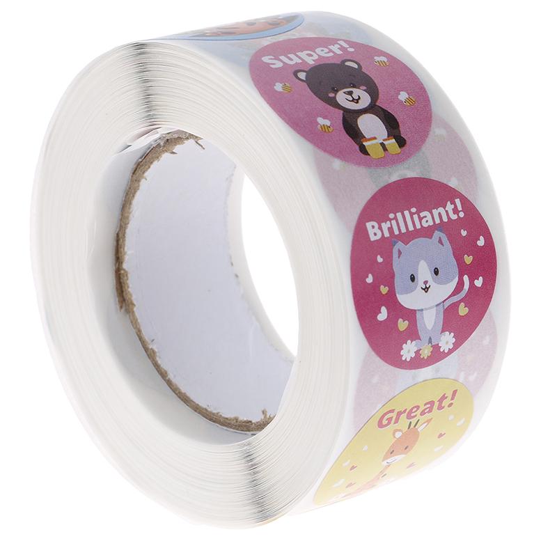 500 шт. Учителя награды наклейки милые животные наклейки школа мотивационные наклейки